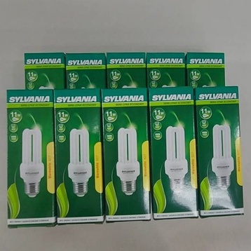 หลอดประหยัดไฟแบบตะเกียบ-ยี่ห้อ-sylvania-3u-11w-แพ็ค-10-หลอด