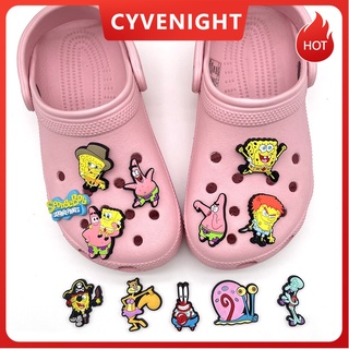 Cy-store ใหม่ ที่เสียบรองเท้า PVC ลายการ์ตูน SpongeBob SquarePants Graffiti Series Jibbitz สไตล์คลาสสิก DIY สําหรับตกแต่ง Crocs Clogs Boys Girls TikTok