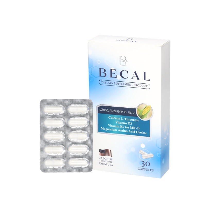 becal แคลเซียมบำรุงกระดูก และฟัน บีแคล BECAL + วิตามินดี3 วิตามินเค2 ...