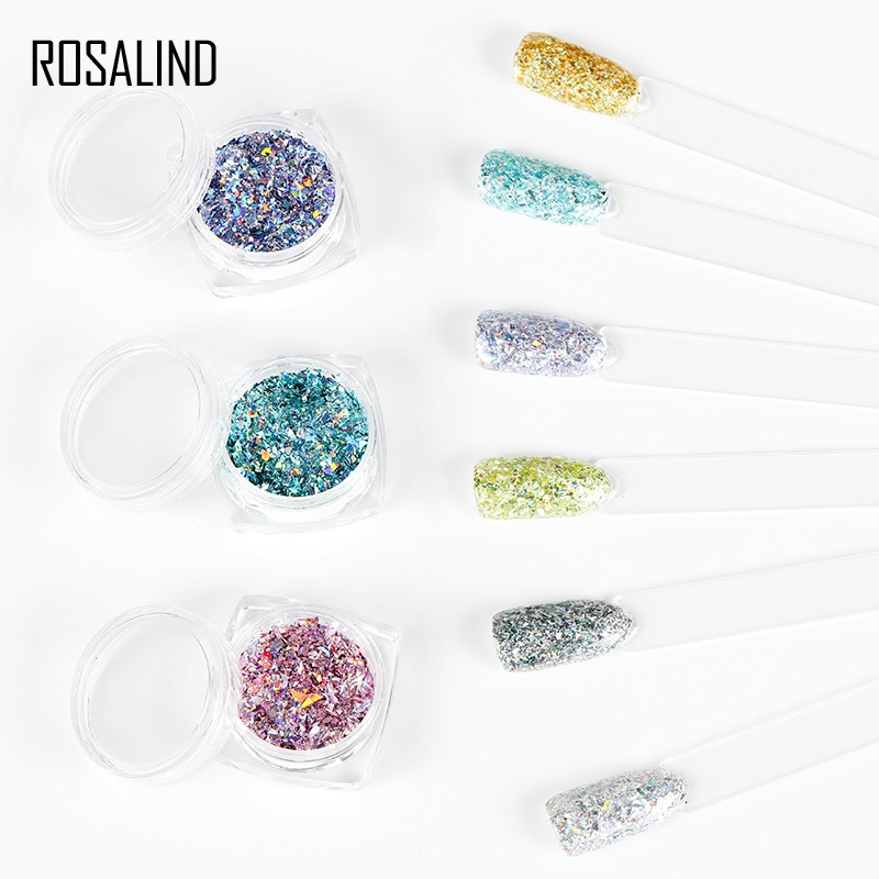 rosalind-น้ํายาทาเล็บเจล-กลิตเตอร์-โครเมี่ยม-สําหรับตกแต่งเล็บ-uv