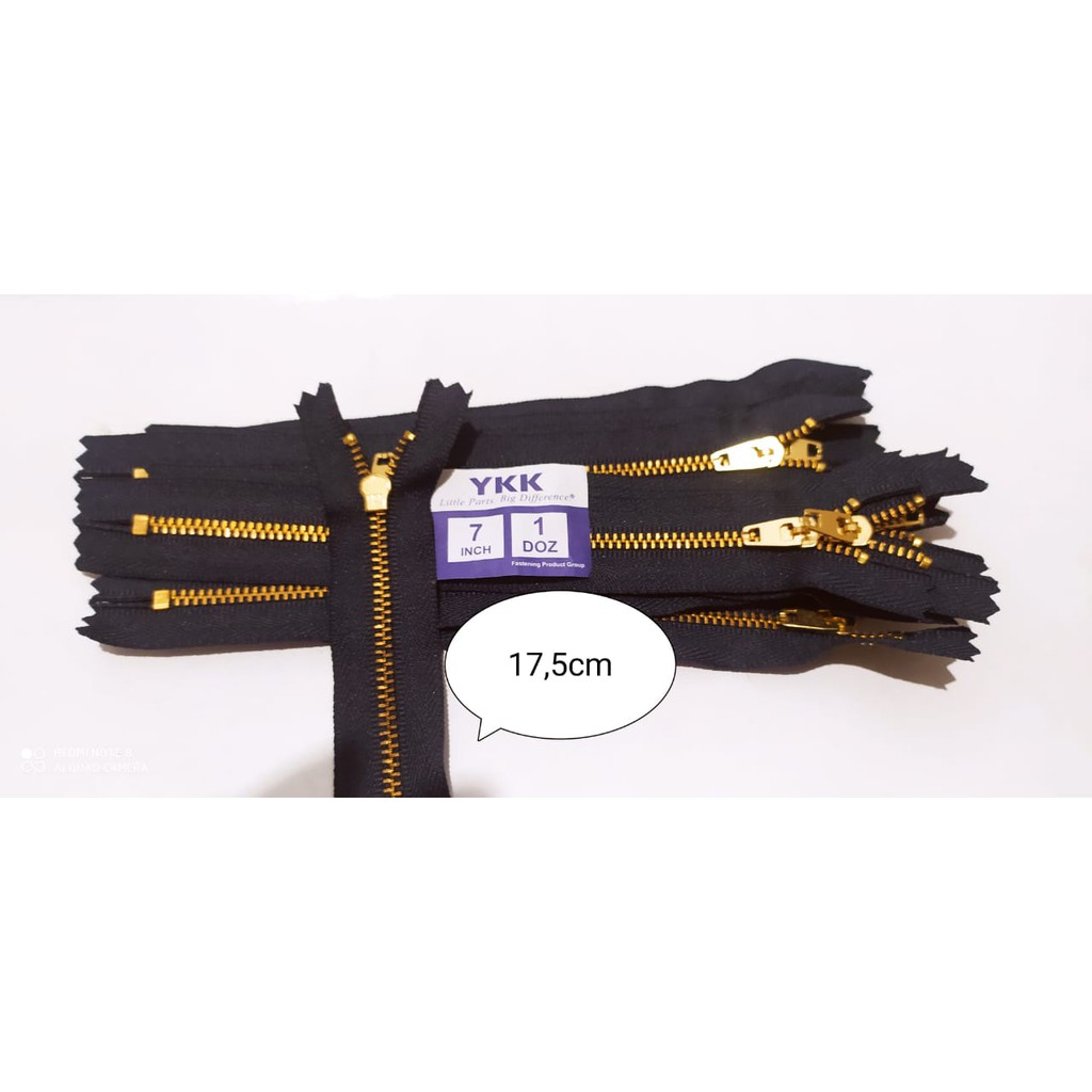 Hitam Contents Of 12 ykk กางเกงยีนส์ มีซิป 7 นิ้ว สีดํา และสีกรมท่า