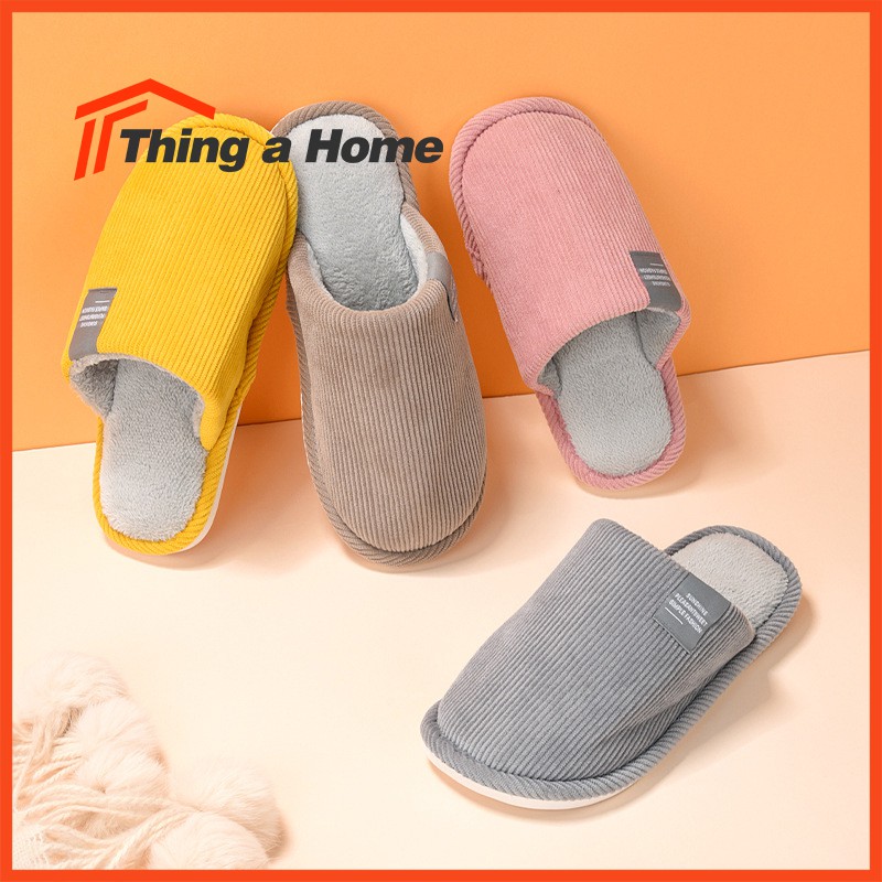 ภาพหน้าปกสินค้าThing a Home รองเท้าใส่ในบ้าน รองเท้าแตะสลิปเปอร์ สีพื้น พื้นนุ่ม ใส่สบาย