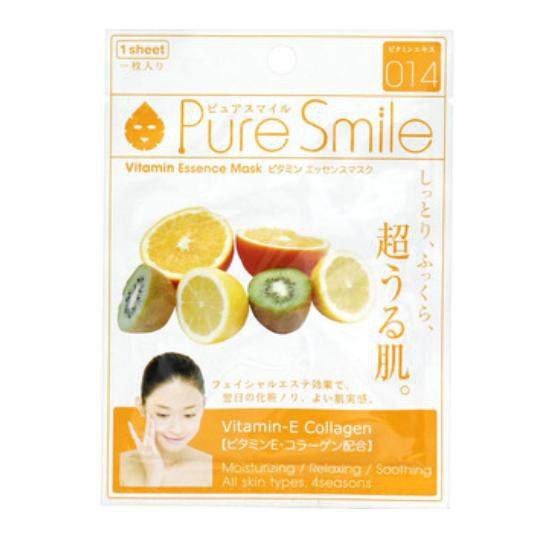 pure-smile-แผ่นมาส์กหน้า-เพียว-สไมล์-สูตรวิตามิน-เอสเซนส์-ชุดละ-7-ชิ้น