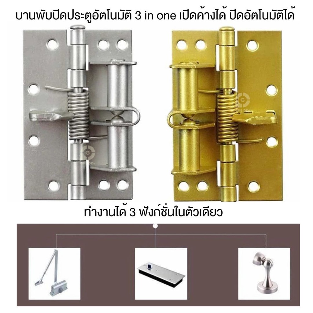 บานพับประตูอัตโนมัติ-สามารถปิดประตูอัตโนมัติ-และเปิดค้างได้เมื่อผลักประตูให้เปิดมากกว่า-90-องศา-ป้องกันการลืมปิดประตู