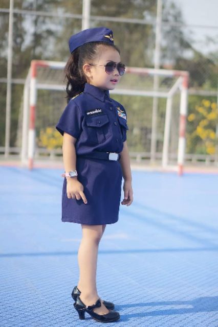 ชุดทหารอากาศเด็กหญิง-ชุดอาชีพเด็ก