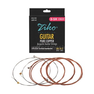 E*M ZIKO DR-012 Acoustic Guitar Strings Hexagon Alloy Wire Pure Copper Wound Anti-Rust Coating Membr