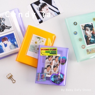 ภาพขนาดย่อของสินค้า(พร้อมส่ง) อัลบั้ม Candyใส2*3, 3.5*5, 3*4, 4*6นิ้ว ปกใส ใส่รูปหน้าปกได้ กระเป๋าเก็บรูป,การ์ด,นามบัตร,photo card