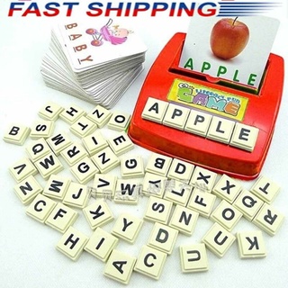 Kids English Word 26 Letters + 30 cards Learning Machine Puzzle Toy Letters Card Spelling Game Toys