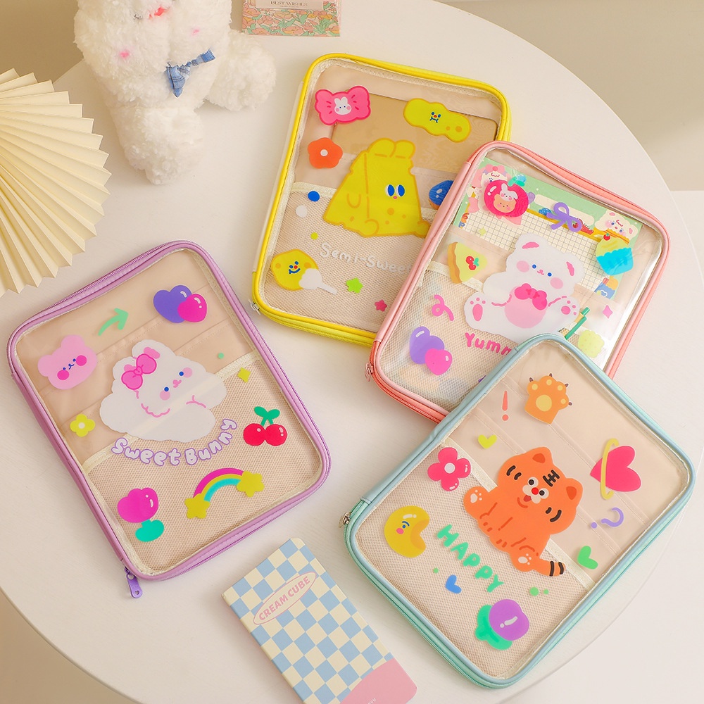 kawaii-transaprent-stationary-storage-bags-cute-bear-11inch-laptop-bag-girl-mac-ipad-10-5-ipad-air-inner-sleeves-clutch