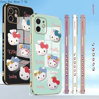 OPPO Reno 7 8 8T 8Z 7Z Pro 4G 5G เคสออปโป้ สำหรับ Electroplating TPU Case Cartoon Cartoon Anime Cats TPU เคส เคสโทรศัพท์ เคสมือถือ