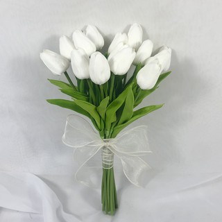 CYF-03 💐 ช่อดอกไม้เจ้าสาว ช่อดอกไม้ถ่ายพรีเวดดิ้ง ช่อดอกไม้งานแต่งงาน  ช่อดอกทิวลิป ดอกไม้ประดิษฐ์ ช่อดอกไม้