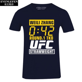 ผ้านุ่ม ใหม่ เสื้อยืดแขนสั้นครึ่งแขน ลาย UFC fighting competition Zhang Weili world champion free fight สําหรับผู้ชาย