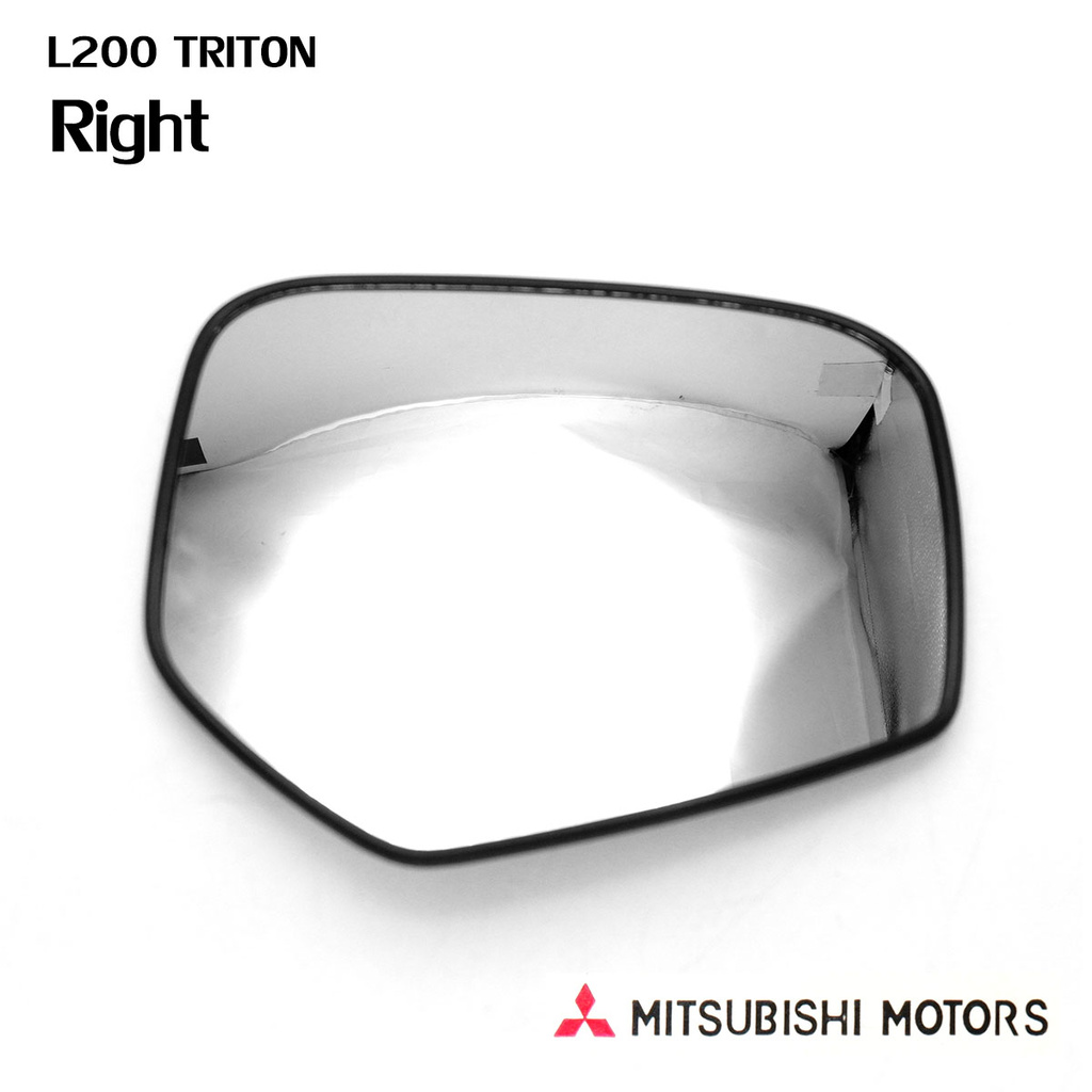 เนิ้อกระจกมองข้าง-ขวา-ของแท้-ใส่รุ่นไม่มีไฟเลี้ยวที่กระจก-mitsubishi-l200-triton-manual-adjust-ปี2006-2014