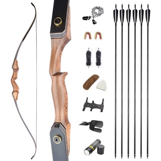 ภาพขนาดย่อของสินค้า60 นิ้วยิงธนู Recurve Bow 30-60lbs ขวามือ Takedown Hunting Bow สำหรับอุปกรณ์เสริมการถ่ายภาพ