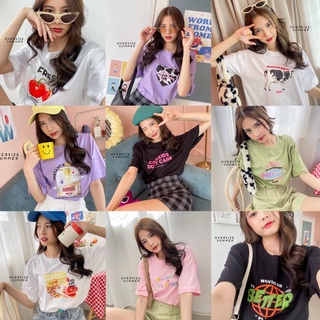 เสื้อยืดผ้าฝ้ายพิมพ์ลายขายดีเสื้อยืด เสื้อยืดเกาหลี collection - cool kids club (พร้อมส่ง) /OV-T-0007