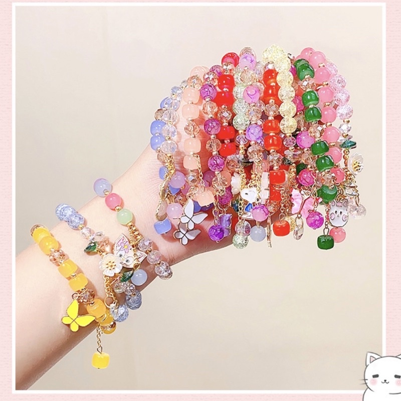 พร้อมส่ง-กำไลลูกปัด-กำไลเกาหลี-กำไลข้อมือ-สร้อยข้อมือน่ารักๆ