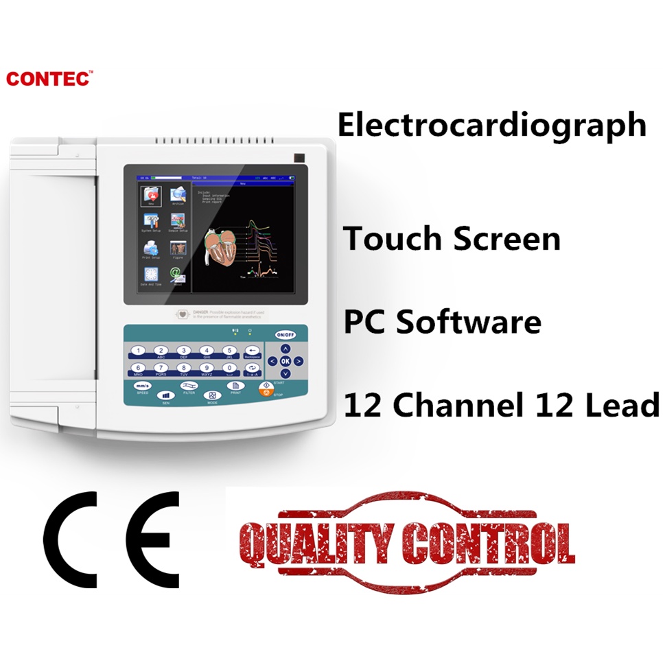 CONTEC ECG1200G Digital Electrocardiograph ECG/EKG Machine 12 Channel ...