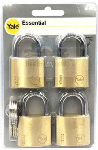 YALE กุญแจระบบสปริง แม่กุญแจ ทองเหลืองแท้ คีย์อะไลท์ 4 ตัวชุด รุ่น YE40P4  แม่กุญแจ (แพ็ค 4 ชิ้น)