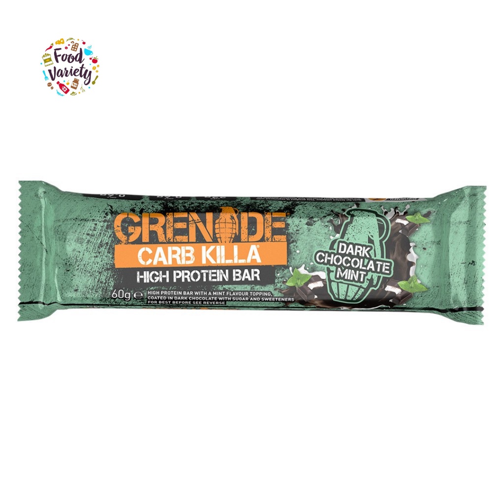 ภาพหน้าปกสินค้าGrenade High Protein Bar Dark Chocolate Mint 60g เกรนเนต โปรตีนบาร์ผสมดากช็อกโกแลตมินทราสเบอร์รี่ ขนมคลีน 60g