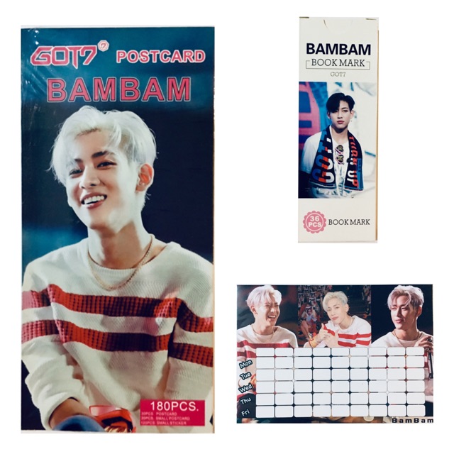 got7-set-bambam-โปสการ์ด-1-กล่อง-180รูป-ที่คั่นหนั่งสือ1-กล่อง-36รูป-ฟรีตารางสอน