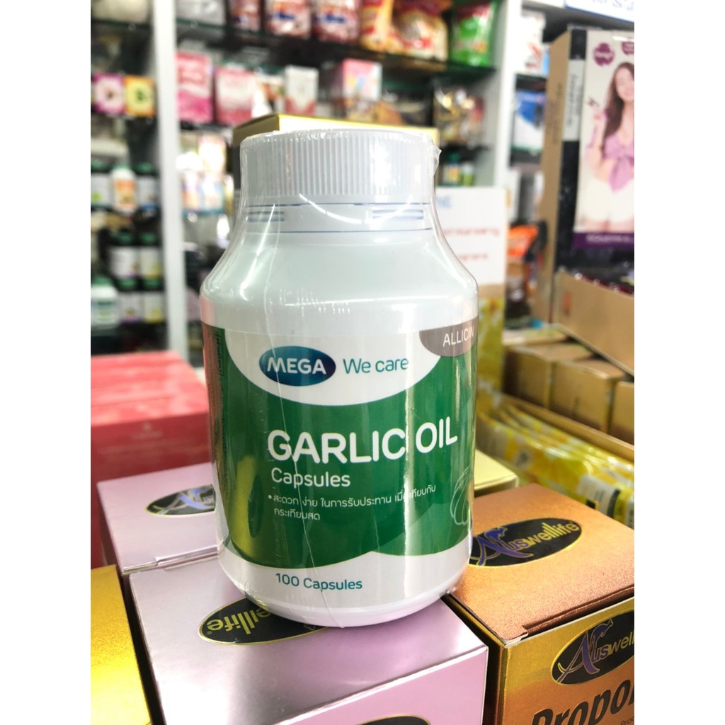 mega-we-care-garlic-oil-น้ำมันกระเทียม-100-แคปซูล-วิตามิน-ผลิตภัณฑ์เสริมอาหาร