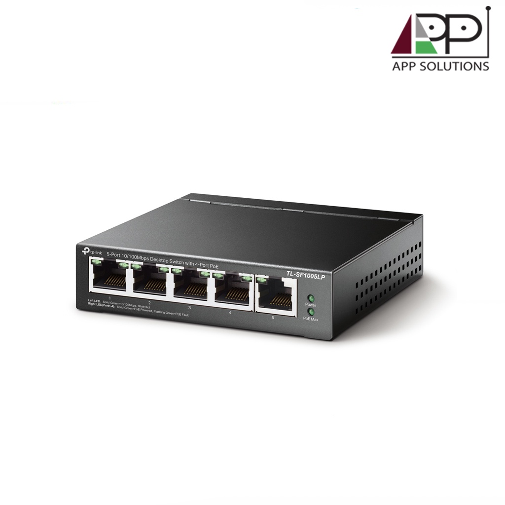 tp-link-switch-สวิตซ์ฮับ-10-100-4-port-poe-1uplink-รุ่นtl-sf1005lp-ประกันlifetime