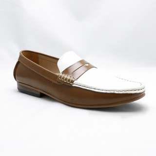 classic penny loafer bicolor Tan & White