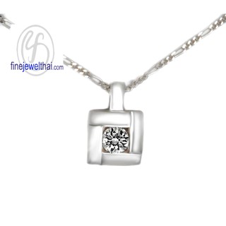 Finejewelthai-จี้เพชรสังเคราะห์-จี้เงินแท้-Diamond-CZ-Silver-Pendant - P1007cz