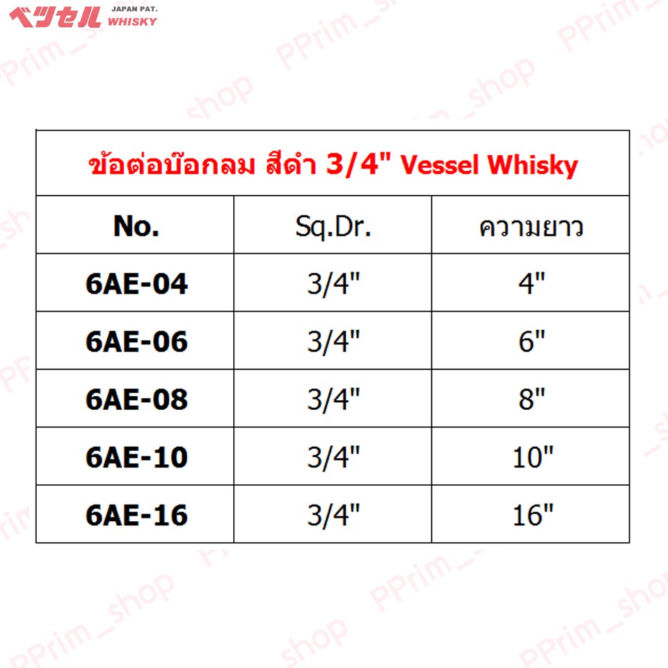 ข้อต่อบ๊อกสีดำ-3-4-ยาว4-6-8-10-16-vessel-whisky-ของแท้100