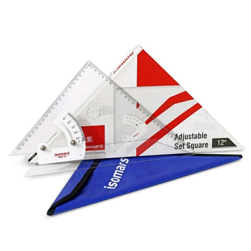 ไม้ฉากปรับมุม Set Square isomars ขนาด 8 นิ้ว, 10 นิ้ว, 12 นิ้ว | Shopee ...
