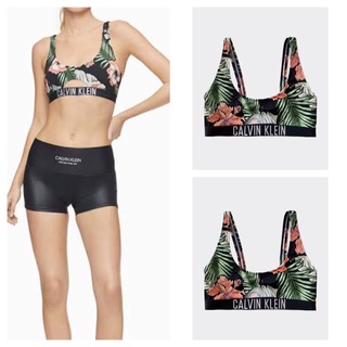 [ของแท้] ชุดว่ายน้ำ Calvin Klein รุ่น Intense Power Printed Cut-Out Bralette Bikini Top