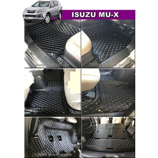 ISUZU MU-X 2013-19 พรม6D VIP หนาพิเศษ สีดำด้ายครีม เข้ารูป เต็มคัน