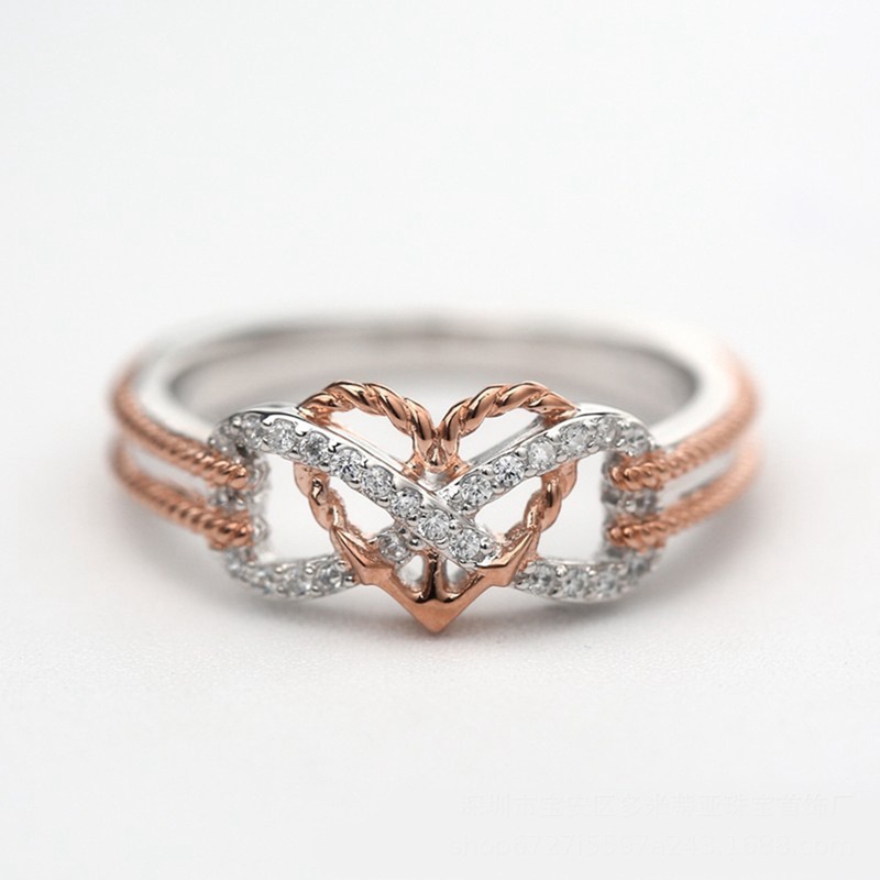 fancy-แหวนทูโทน-รูปสมอหัวใจ-สองสี-ของขวัญวันวาเลนไทน์