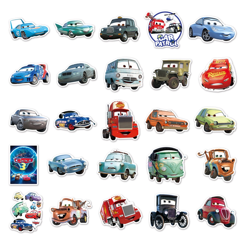 cars-sticker-disney-mcqueen-แมคควีน-ลาย-ชินคันเซ็น-โทมัส-มาย-เมโลดี้-สติกเกอร์กันน้ำรูปแบบที่แตกต่างกัน-50ชิ้น