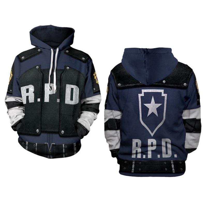 Resident e Vil RPD STARS แรคคูน 3D พิมพ์เสื้อแจ็คเก็ตเสื้อ HOodies คอสเพลย์หมวกคลุมด้วยผ้าเครื่องแต่งกายสบาย ๆ