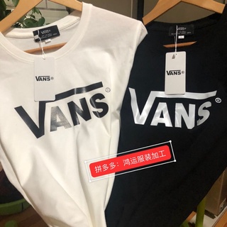 Vans ใหม่ เสื้อยืดแขนสั้น แฟชั่นสําหรับผู้ชาย และผู้หญิง