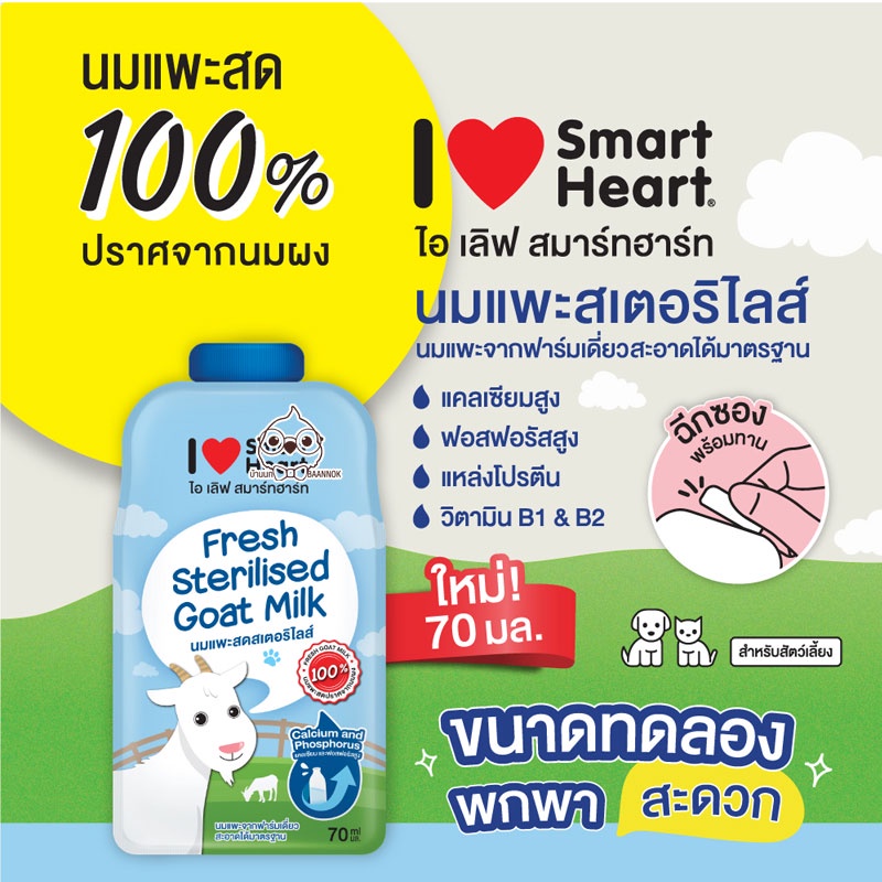 นมแพะสำหรับสัตว์เลี้ยง-70ml-นมแพะ-smartheart-นมแพะสำหรับ-แมว-สุนัข-กระต่าย-กระรอก