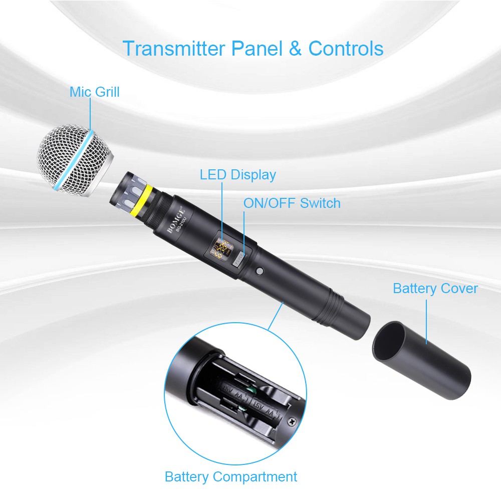 bomge-ใหม่ไมโครโฟนไร้สายมืออาชีพไมโครโฟนไร้สายระบบคาราโอเกะร้องเพลงไมโครโฟนไร้สายดีเจเวที