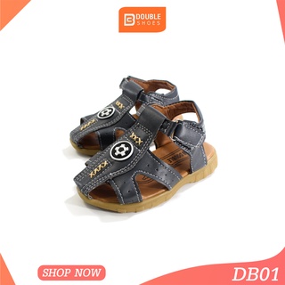 รองเท้าแฟชั่นเด็กผู้ชาย รองเท้าหนังรัดส้นเด็ก พื้นนุ่ม ใส่สบาย รองเท้า DOUBLE รุ่น DB01