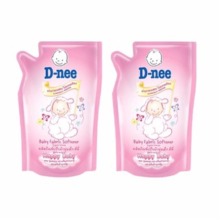 ○D-nee น้ำยาปรับผ้านุ่ม กลิ่น Happy Baby ชนิดเติม ขนาด 600 มล. ( 2ถุง)น้ำยาซักผ้าเด็กน้ำยาปรับผ้านุ่มเด็ก🎁🎀✨🎗🎈