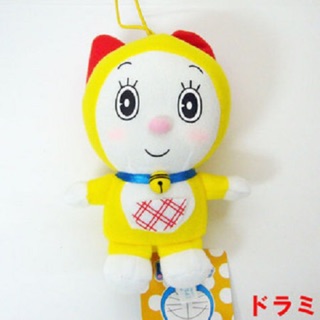 แท้ 100% จากญี่ปุ่น พวงกุญแจ สายเชือก โดเรมี่ Dorami Thick Cute Plush Toy Cell Phone Strap