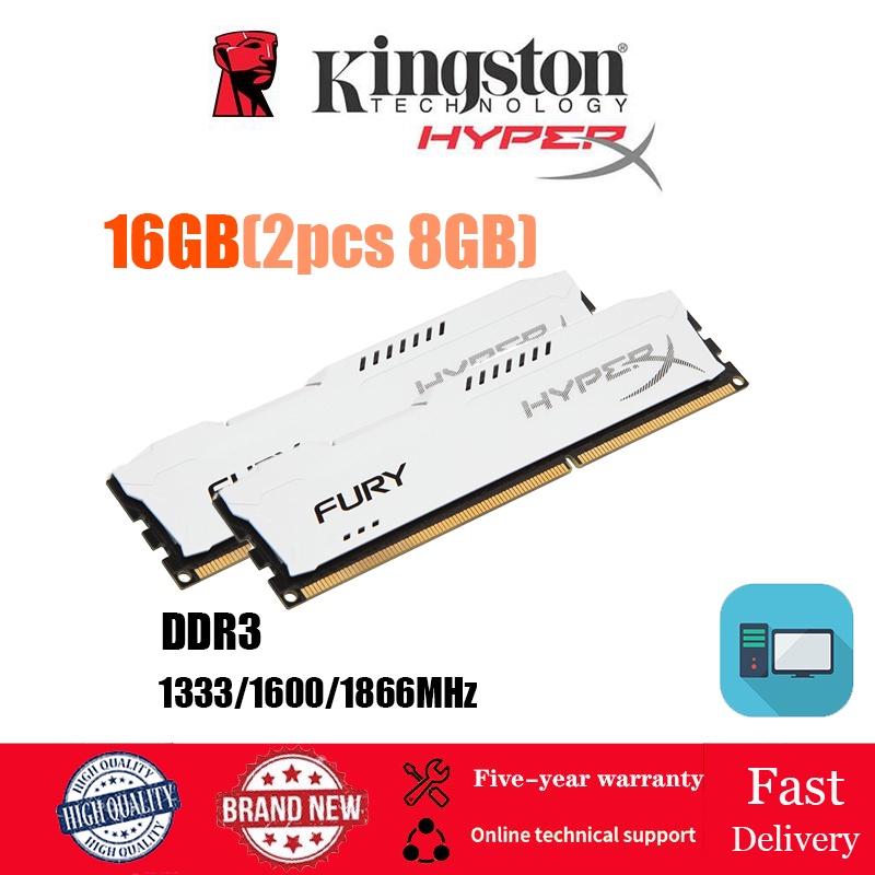 ภาพหน้าปกสินค้าแรปหน่วยความจำเดสก์ท็อป แรม 16GB 8GB X2 DDR3 1333MHZ 1600MHZ 1866MHZ DDR3L PC3-10600U / 12800U / 14900U 1.35V หรือ 1.5V PC DIMM DDR3 8GB RAM Class