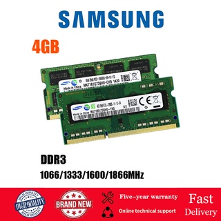 SAMSUNG DDR3 SODIMM หน่วยความจำแล็ปท็อป โน้ตบุ๊ค แรม 1X4GB 2X4GB DDR3 1066MHZ 1333MHZ 1600MHZ 1866MH 204Pin 1.5V PC3-8500/10600/12800/14900