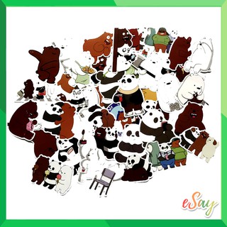 สติ๊กเกอร์ติดกระเป๋าเดินทาง ลายหมีน่ารัก 42 ชิ้น 👜 PVC เนื้อเหนียว กันน้ำ กันแดด แฟชั่น Luggage Sticker #030 (แบบแวว)