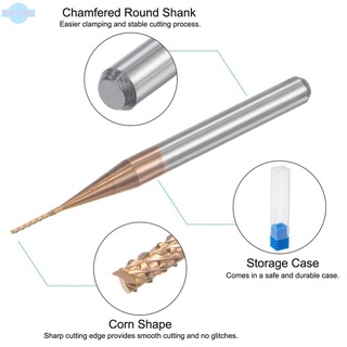 1/8" Shank 0.5mm x 4mm Titanium Coated Carbide Left Hand End Mill Router Bits(in stock）