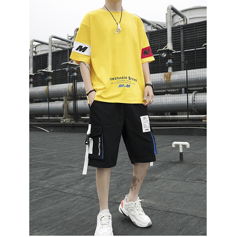 ภาพสินค้าLeo shop เชต 2 ชิ้น เสื้อยืดคอกลมแขนสั้น+ กางเกงขาสั้น แฟชั่น รุ่น 0893 จากร้าน leoman_shop บน Shopee ภาพที่ 3