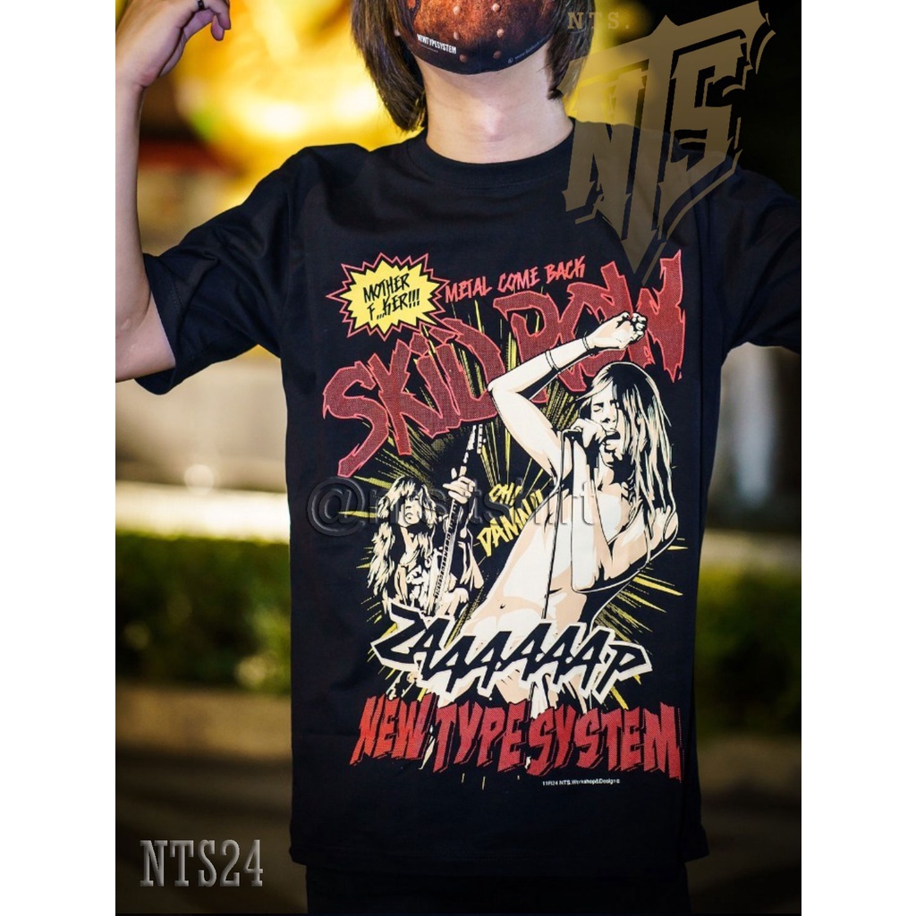 nts-24-เสื้อวง-skid-row-เสื้อยืดผ้า-cotton-100-ไม่ยืดไม่หดไม่ย้วย-ผ้าดี-สกรีนเนี๊ยบ-งาน-nts-t-shirt-เกรด-ส่งออก