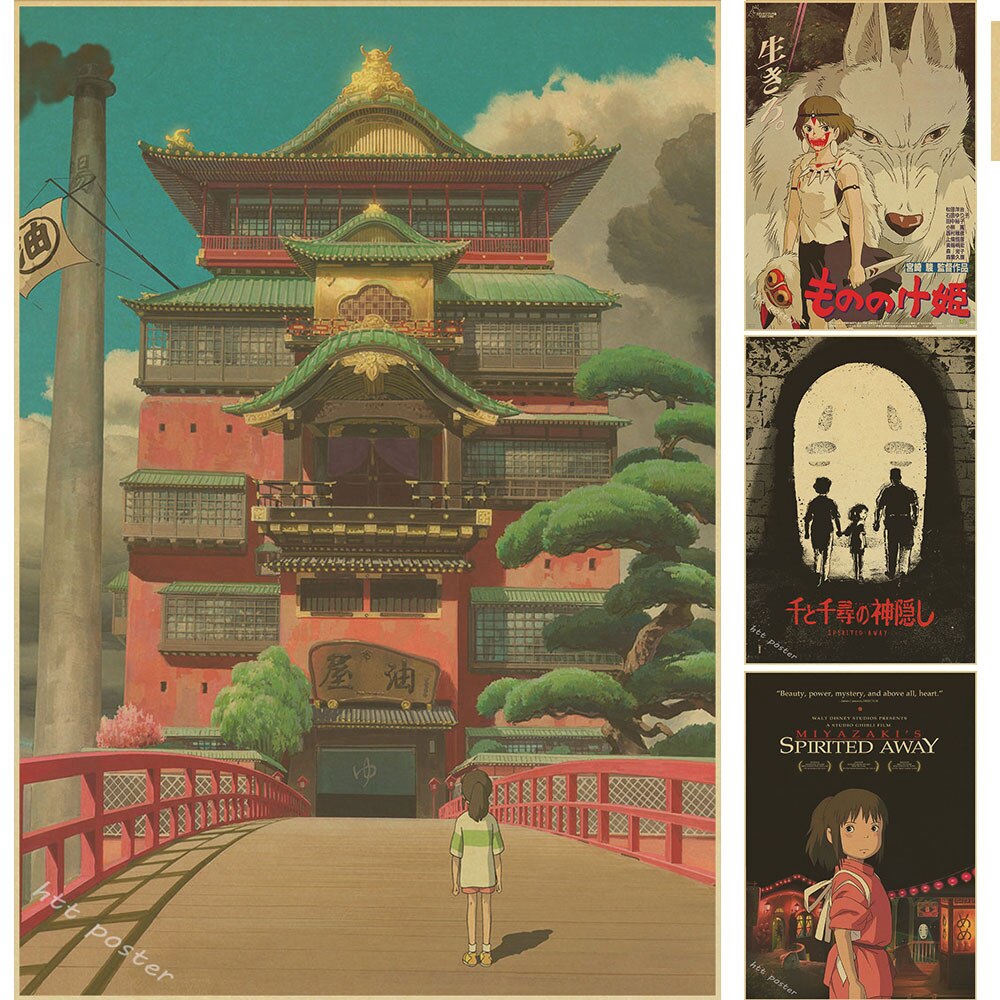 โปสเตอร์ลายการ์ตูนอะนิเมะ-hayao-miyazaki-totoro