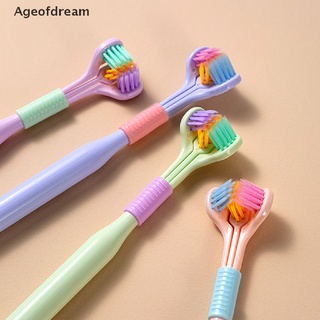 [Ageofdream] แปรงสีฟัน ขนแปรงนุ่มพิเศษ สามด้าน สําหรับดูแลช่องปาก