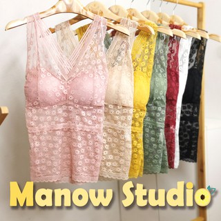 ภาพหน้าปกสินค้าเสื้อชั้นในลูกไม้ เสื้อกล้ามลูกไม้ สายเดี่ยว บราสายเดี่ยว 822# Manow.studio ที่เกี่ยวข้อง